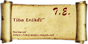 Tiba Enikő névjegykártya